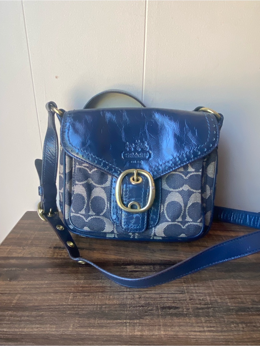 Coach Bleecker Signature Denim Jessie Swing Bag